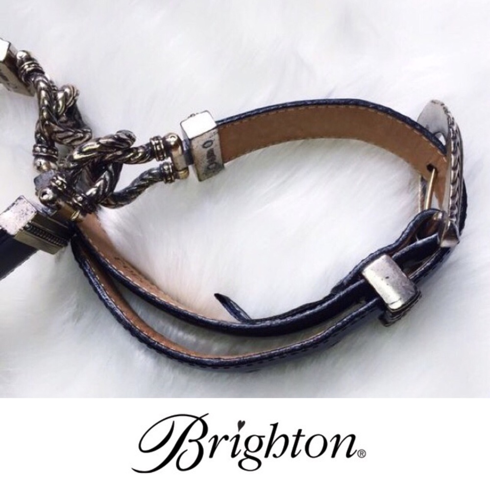 . {BRIGHTON} .925 Sterling Silver + Leather Belt S - Picture 5 of 8
