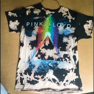 Black Pink Floyd Bleached T-Shirt- Medium.