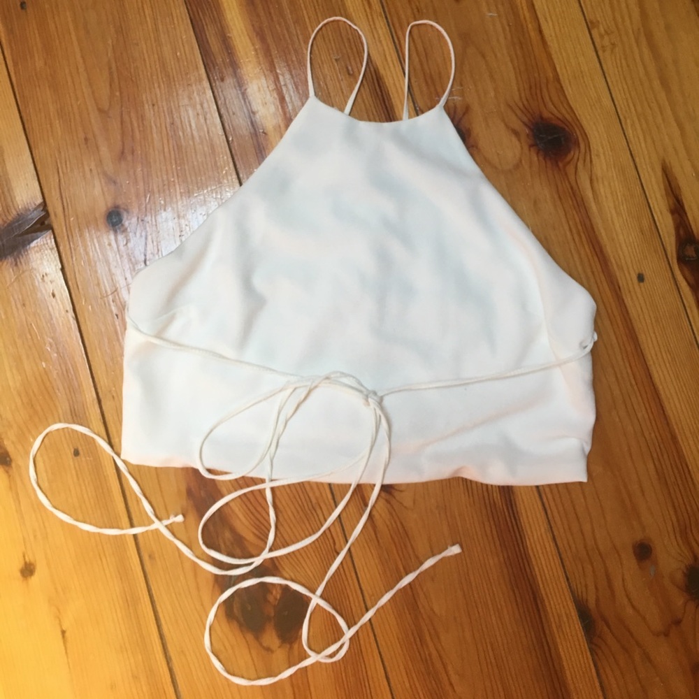 lace up zara crop top