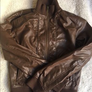Brown leather jacket