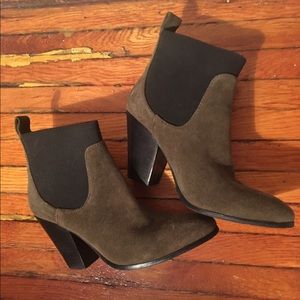 Suede ankle booties