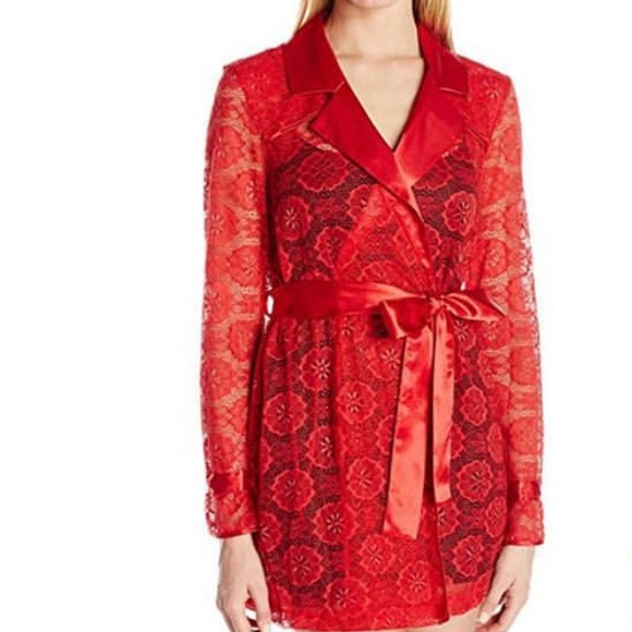 Betsey Johnson Other - Satin and Lace Glam Trench Robe