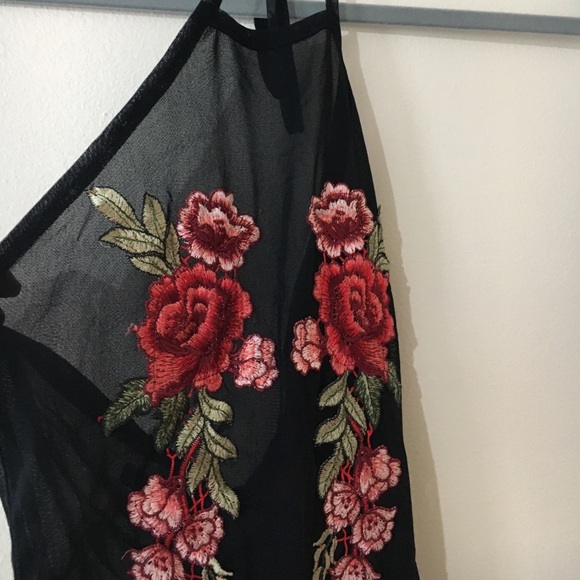 Final SALE! Avery Floral Embroidery Mesh Bodysuit - Picture 5 of 7