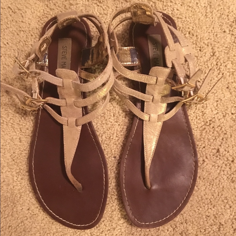 Steve Madden Brushes Gold Sandals