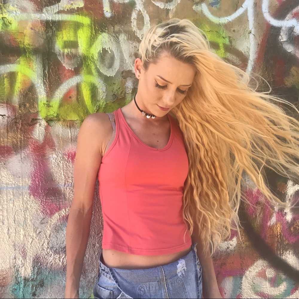 Vintage Peach Racerback Athletic Workout Top