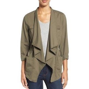 Caslon Green Draped Utility Jacket