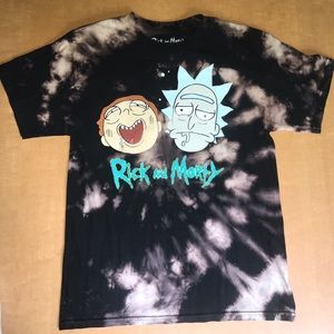 Black Rick and Morty Bleached T-Shirt.