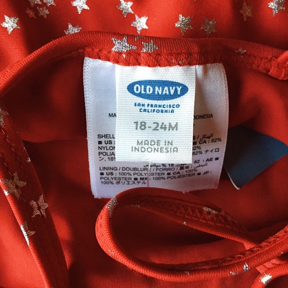Old Navy Swim - NWOT Baby / Toddler red star swimsuit/ 18 - 24 mth Old Navy Swim - NWOT Baby / Toddler red star swimsuit/ 18 - 24 mth