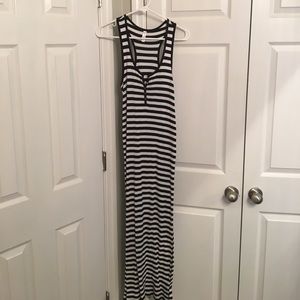 Black and white striped maxi
