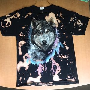 Black Wolf Bleached T-Shirt- Large