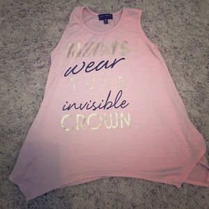 A pink shirt