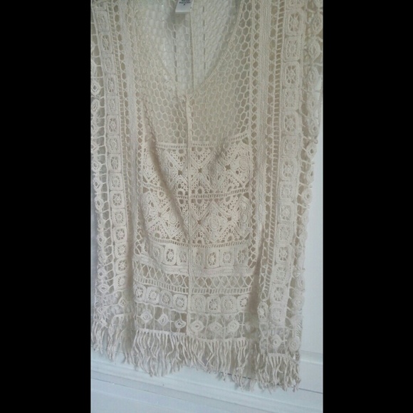 Crochet Fringe beach cover up - Picture 3 of 5