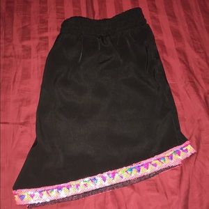 Black sequin shorts
