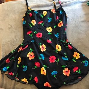 VINTAGE floral one piece swim suit