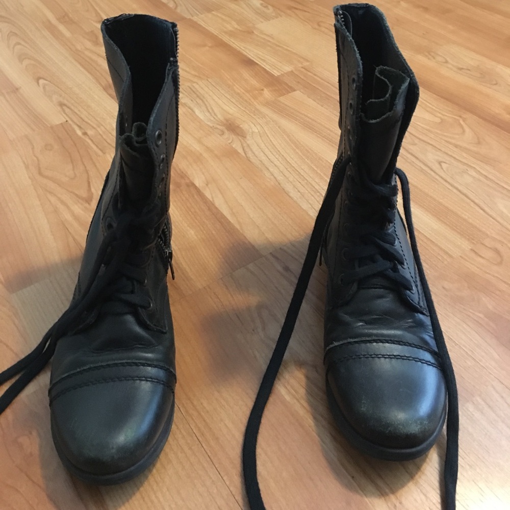 Steve Madden black combat boots