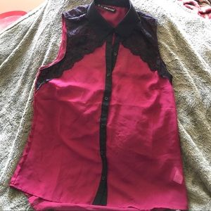 Burgundy Sheer Tank Top