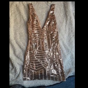 Gold sequin dress