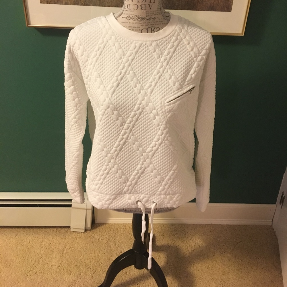 White Textured Sweatshirt - NEVER WORN