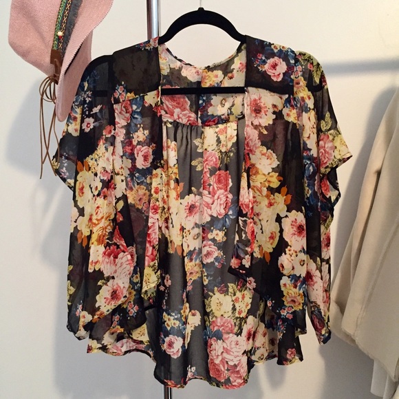 Floral Sheer Kimono - Picture 2 of 2