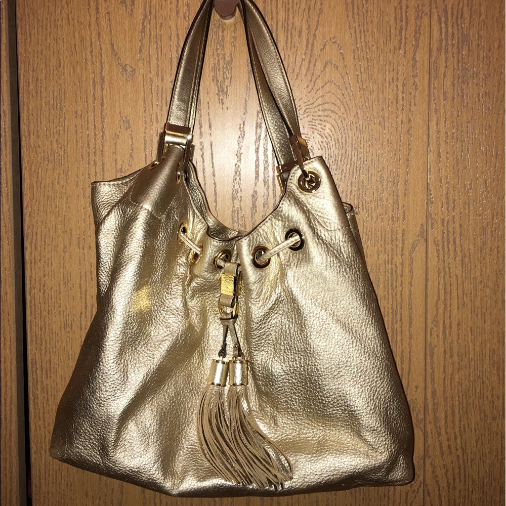 Michael Kors Middleton gold metallic tote bag ✨