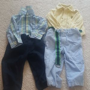 Lot of 2 shirt/pant set Polo and Nautica 12M boys
