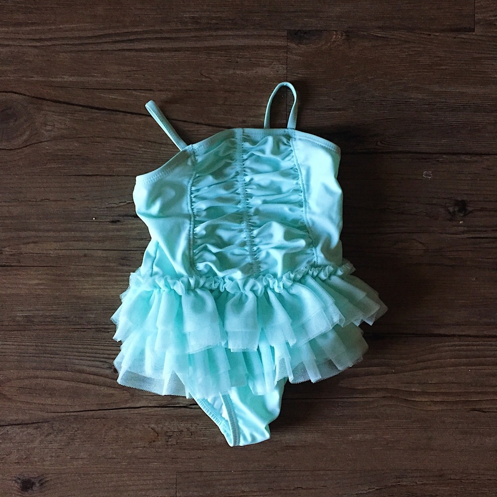 Turquoise //  Baby Tot Tutu Swimsuit // 12 - 18