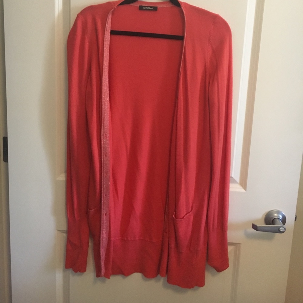 Salmon pink long sweater