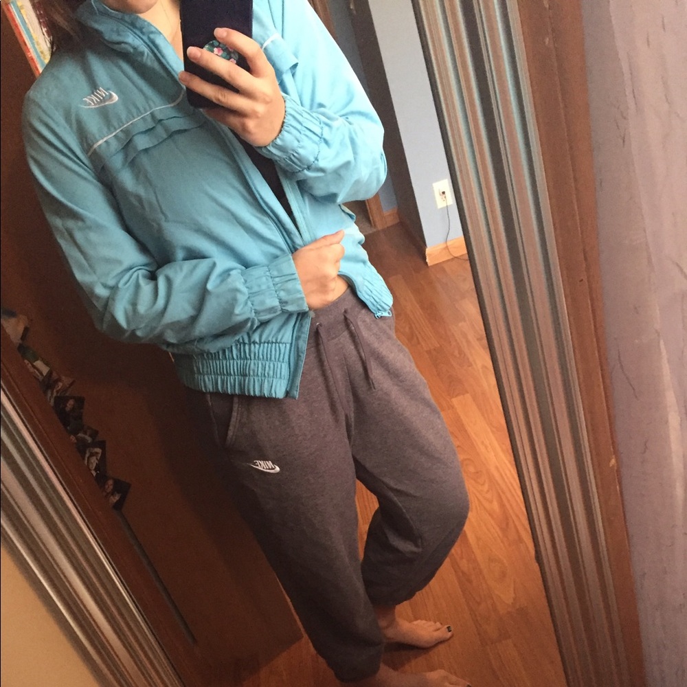 Sky blue Nike windbreaker