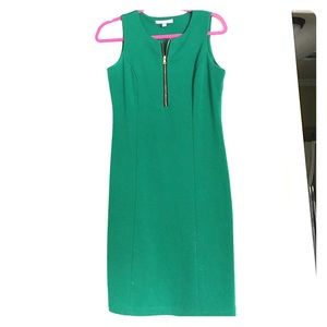 XS Kelly Green Sheath Dress with Black/Gold Zipper