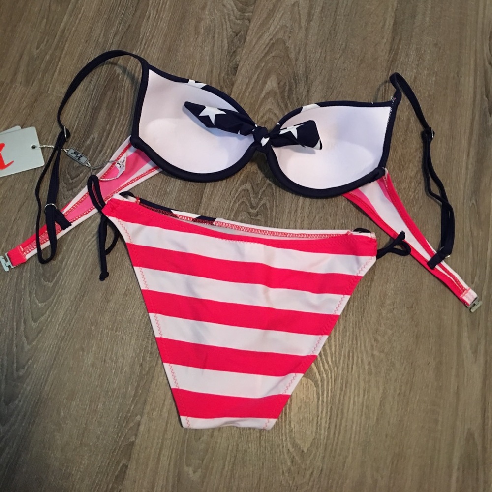 American Flag Push Up Bikini 1 Small LEFT - Picture 2 of 3