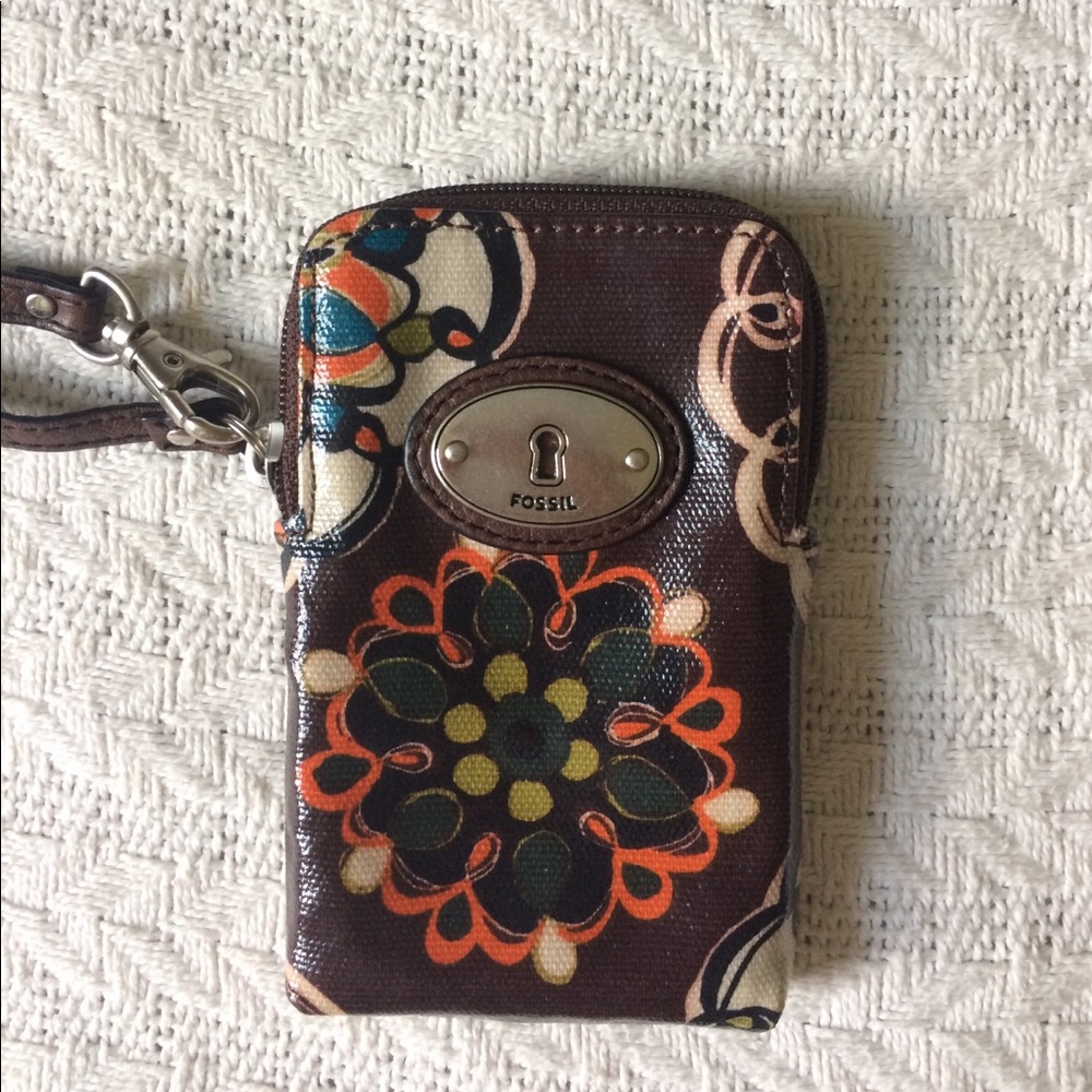 Fossil Key Per Coated Canvas wristlet wallet