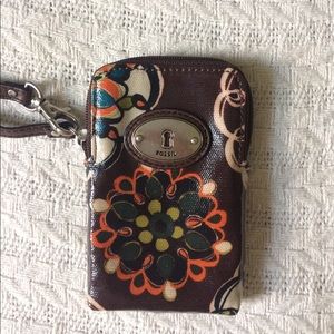 Fossil Key Per Coated Canvas wristlet wallet