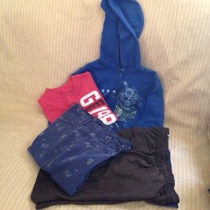 Boys Hoodie, Shirt and Shorts (4-piece bundle)