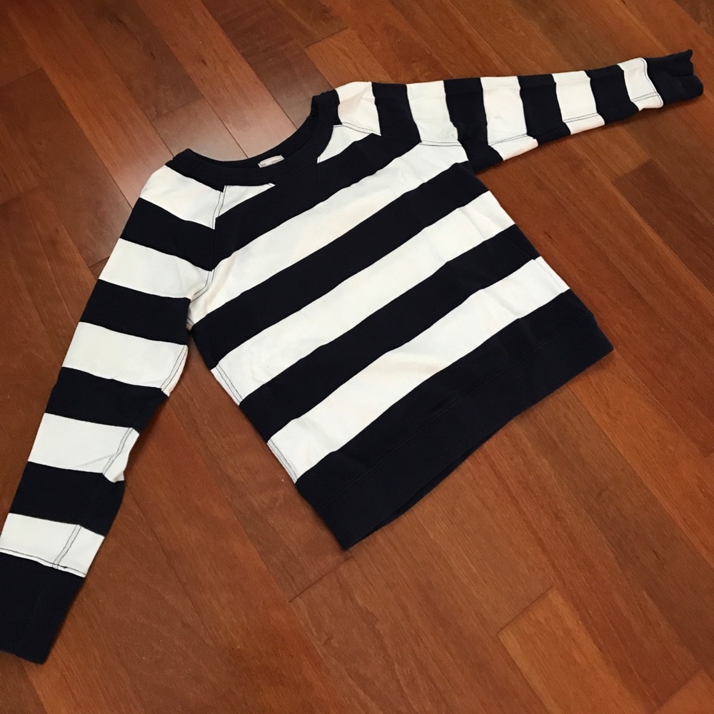 Navy & White Striped Pullover