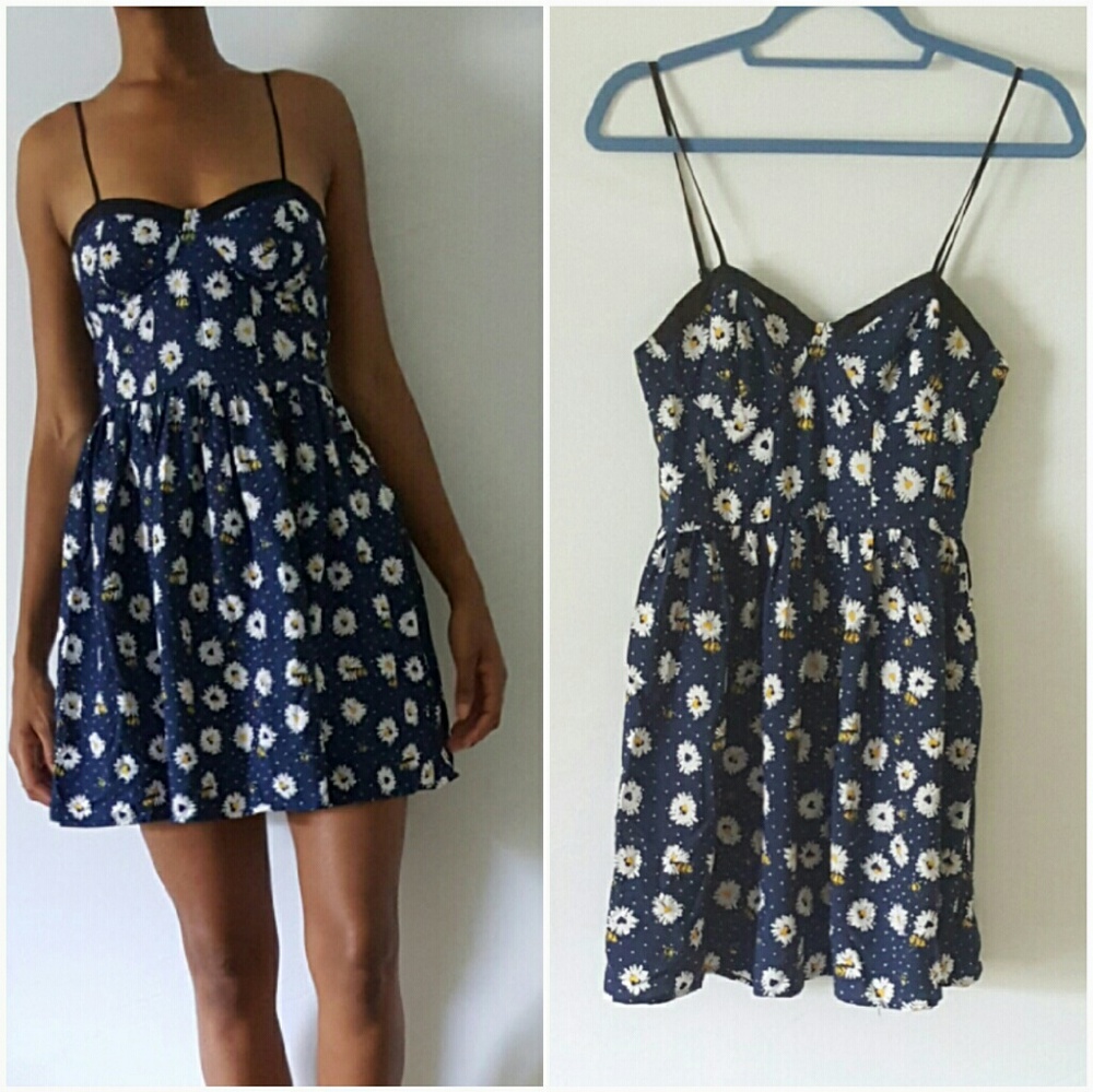 Blue floral spaghetti strap dress - Picture 2 of 6