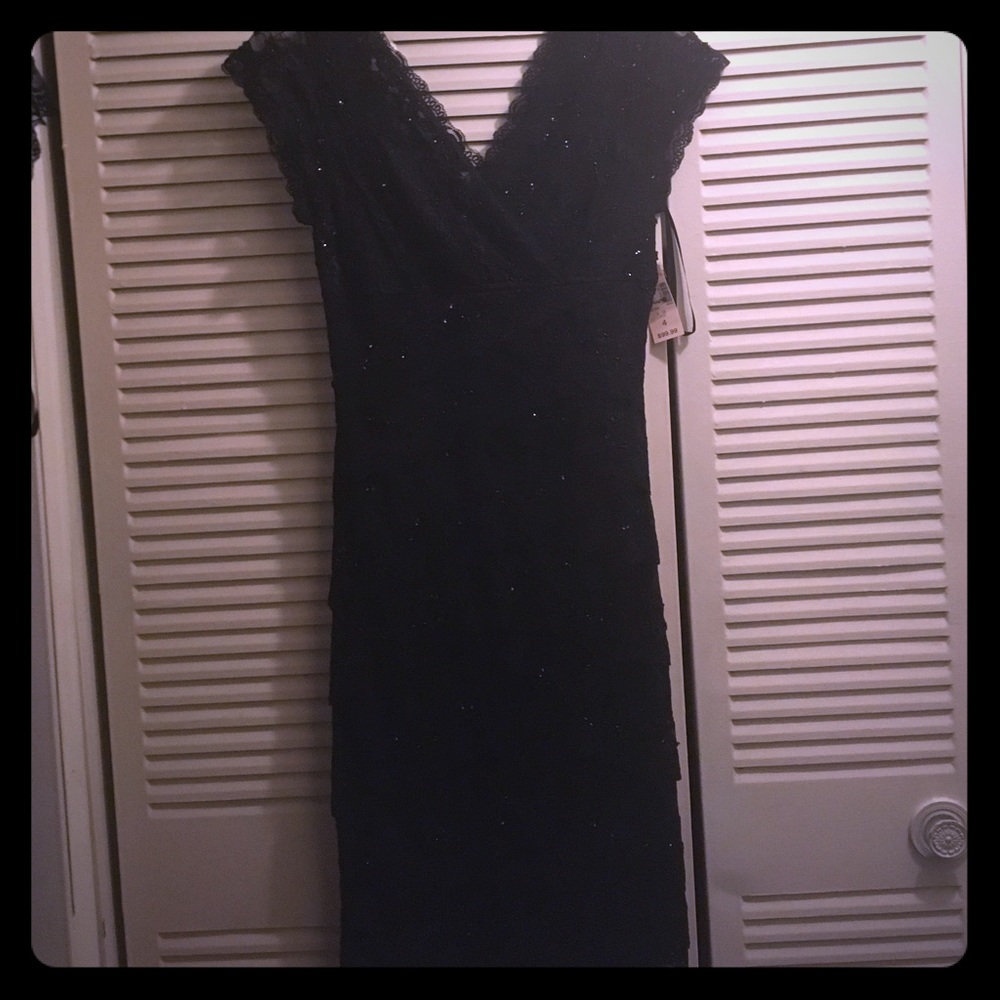 Gorgeous Black Lace with Beading Cocktail Dress