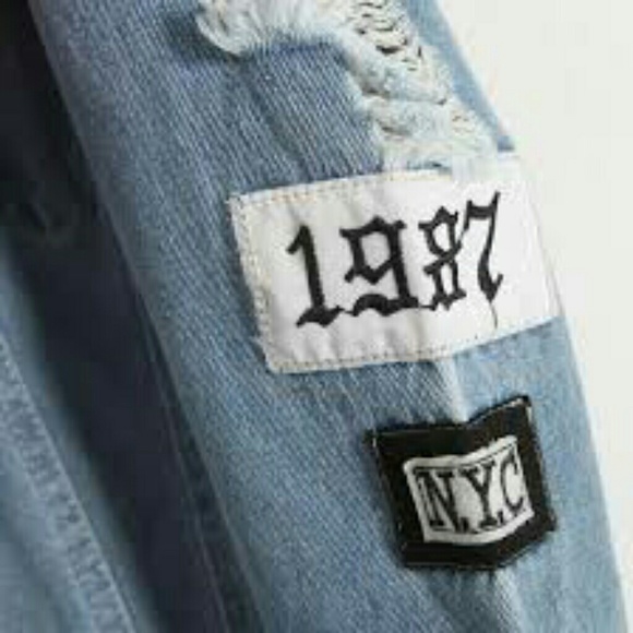 Light Blue Ripped Denim Coat - Picture 6 of 8