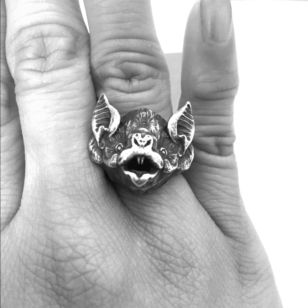 Vampire Bat Head ring