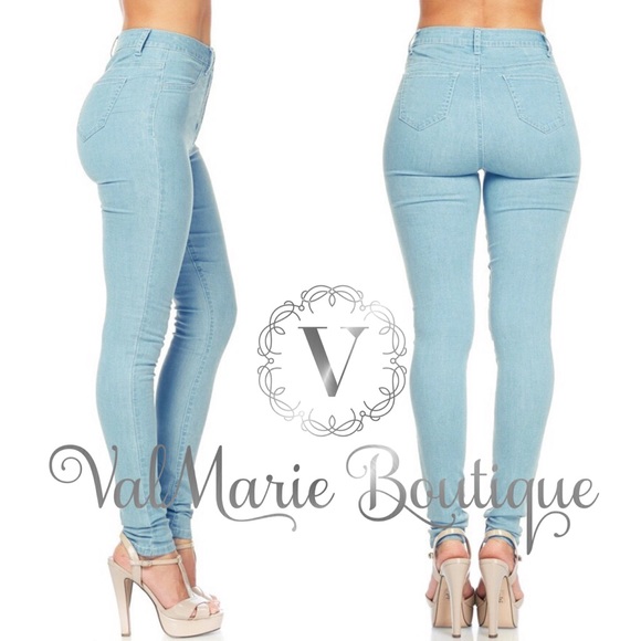 Light Denim High Waist Stretch Jeans - Picture 2 of 2