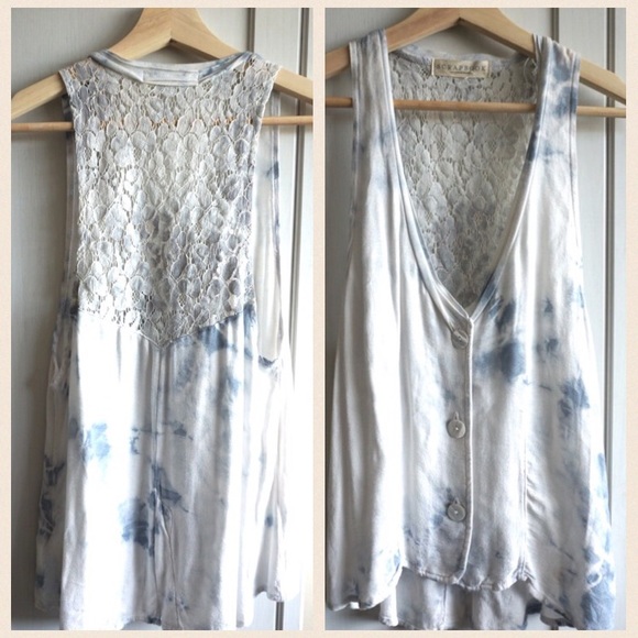 Anthropologie Tops - Anthropologie Tie Dye Lace Tank
