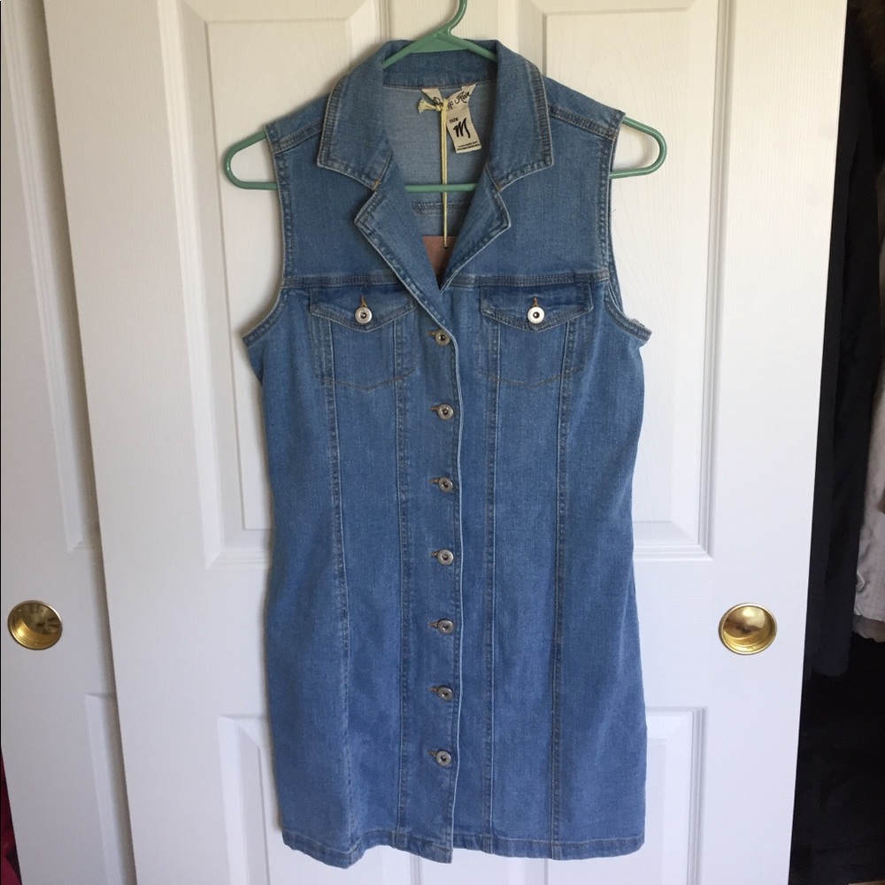 Jean bodycon dress with buttons