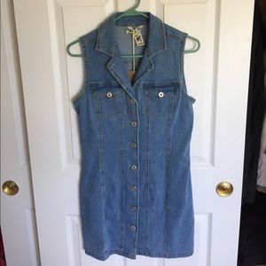 Jean bodycon dress with buttons