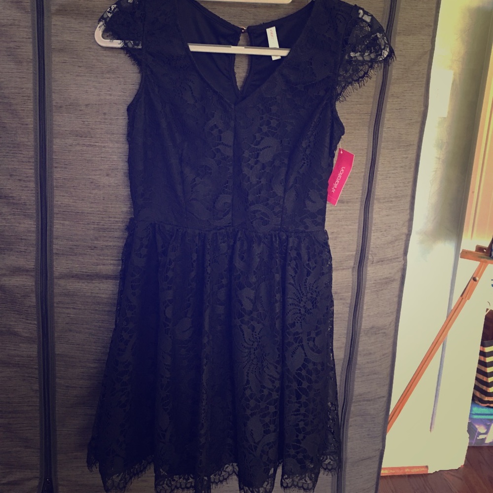 🆕xhilaration black eyelash lace dress