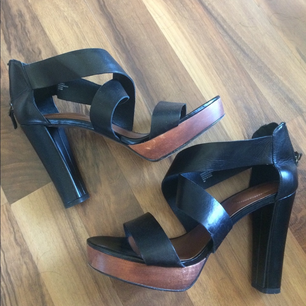 Leather and wood heels