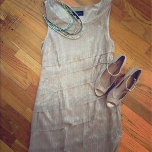 Connected Apparel Gold shimmer dress