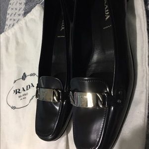 Prada Patent Buckle ballerina flats