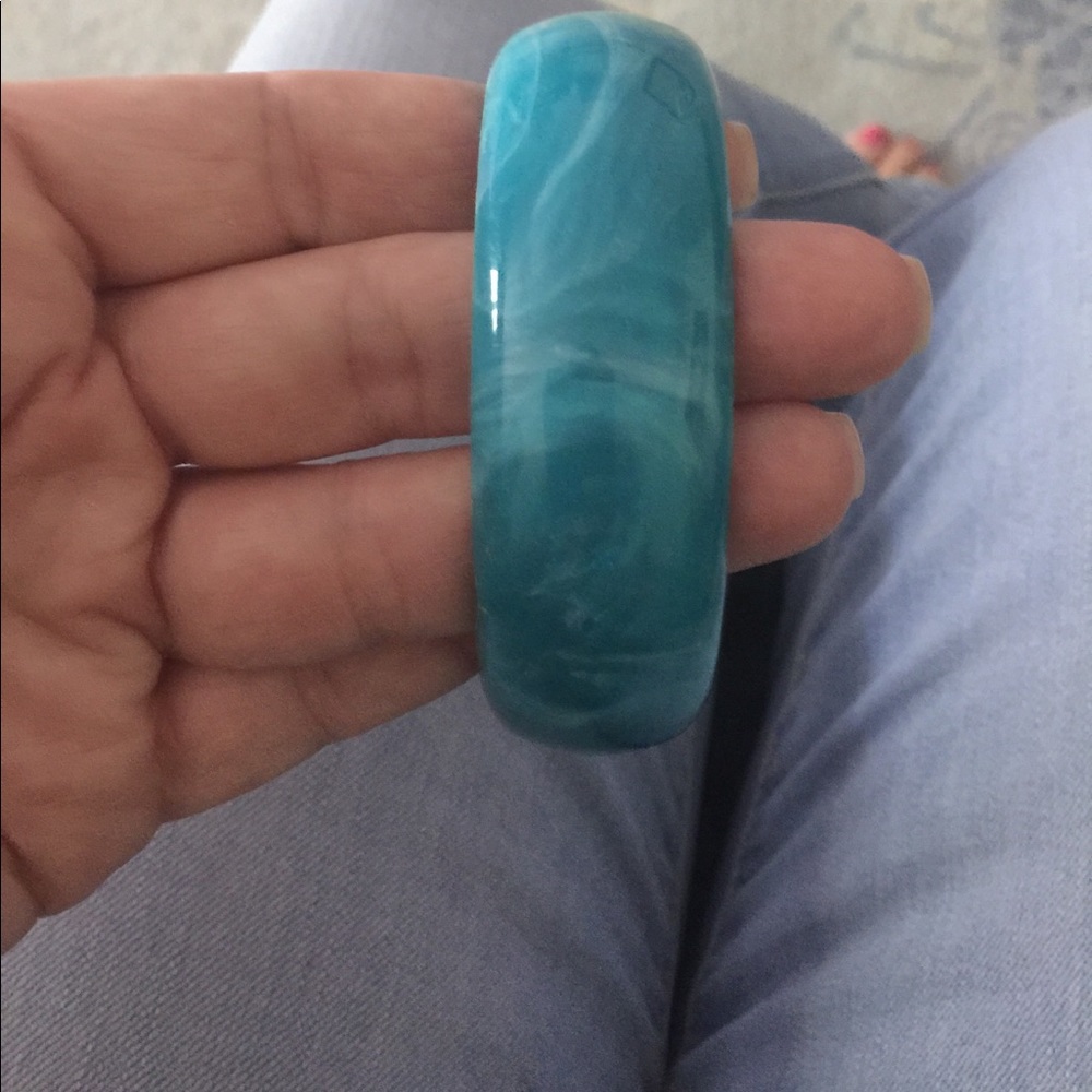 Wide Plastic turquoise color bangle large