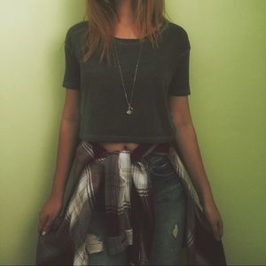 camouflage green cotton crop top