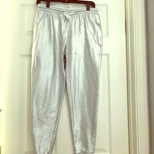 Metallic track pants