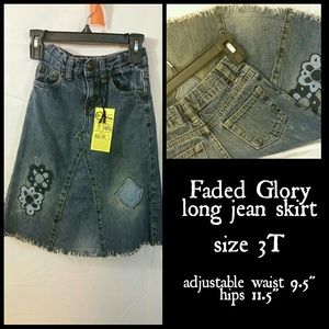 RARE long jean skirt TODDLER size 3